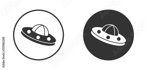 Icon of UFO. Space Aliens. Vector illustration.