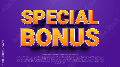 Special bonus 3d style editable text effect
