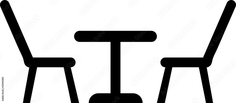 Table with chairs icon on white background..eps Table with chairs icon on white background..eps