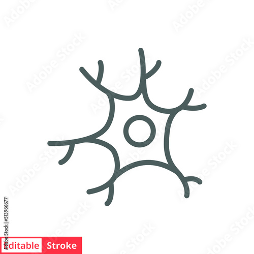 Neuron, nerve line icon. Simple outline style. Brain, neuro cell, health concept. Vector illustration design isolated on white background. Editable stroke EPS 10.