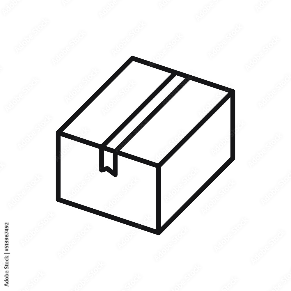 Editable package box line icon. Vector illustration isolated on white background. using for website or mobile app Editable package box line icon. Vector illustration isolated on white background. using for website or mobile app