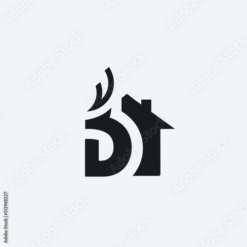 Deer home d letter logo