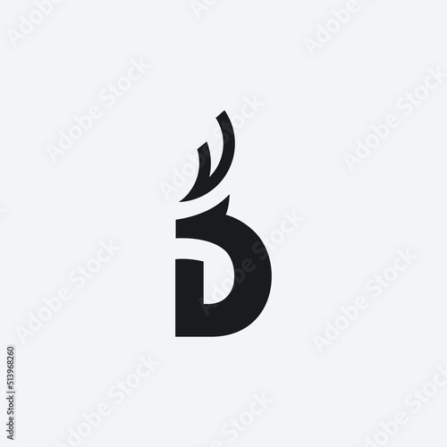 Deer home d letter logo