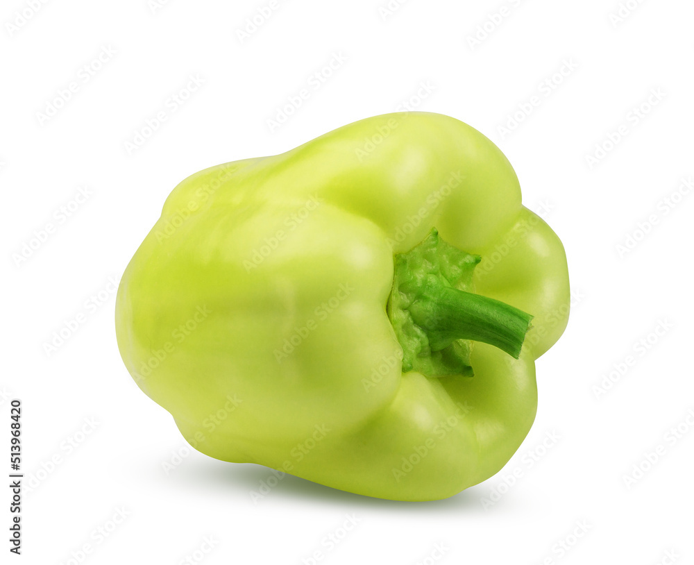 Green sweet pepper bell isolated on white background Green sweet pepper bell isolated on white background