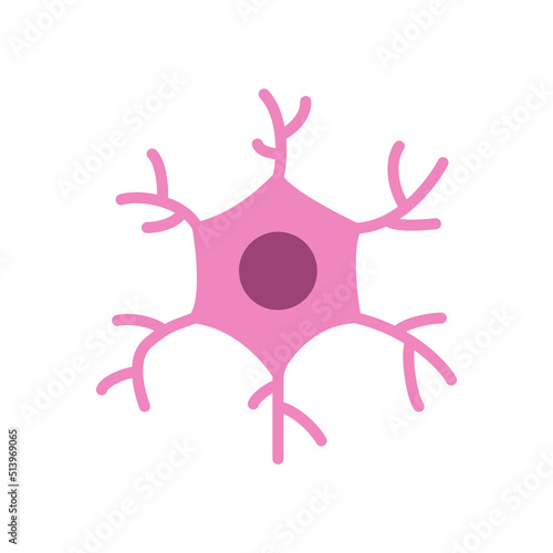 Neuron, nerve icon. Simple flat style. Brain, neuro cell, health concept. Vector illustration design isolated on white background. EPS 10.