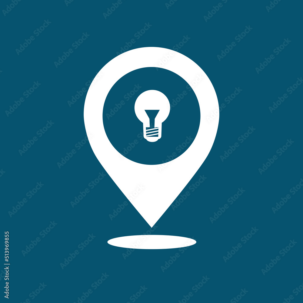 Head - vector icon; blue map pointer Head - vector icon; blue map pointer