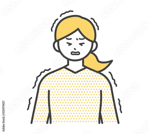 痙攣する女性のイラスト素材