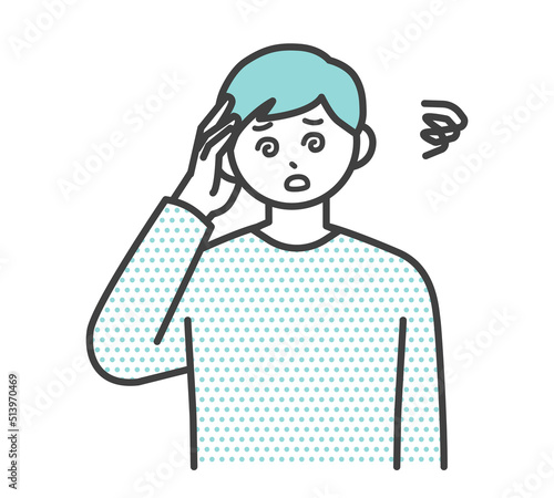 立ち眩みする男性のイラスト素材