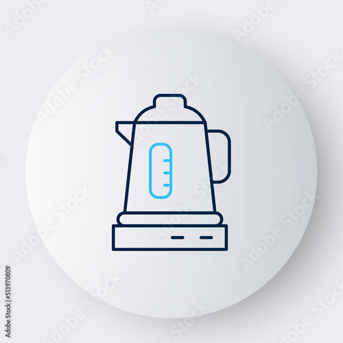 Line Electric kettle icon isolated on white background. Teapot icon. Colorful outline concept. Vector