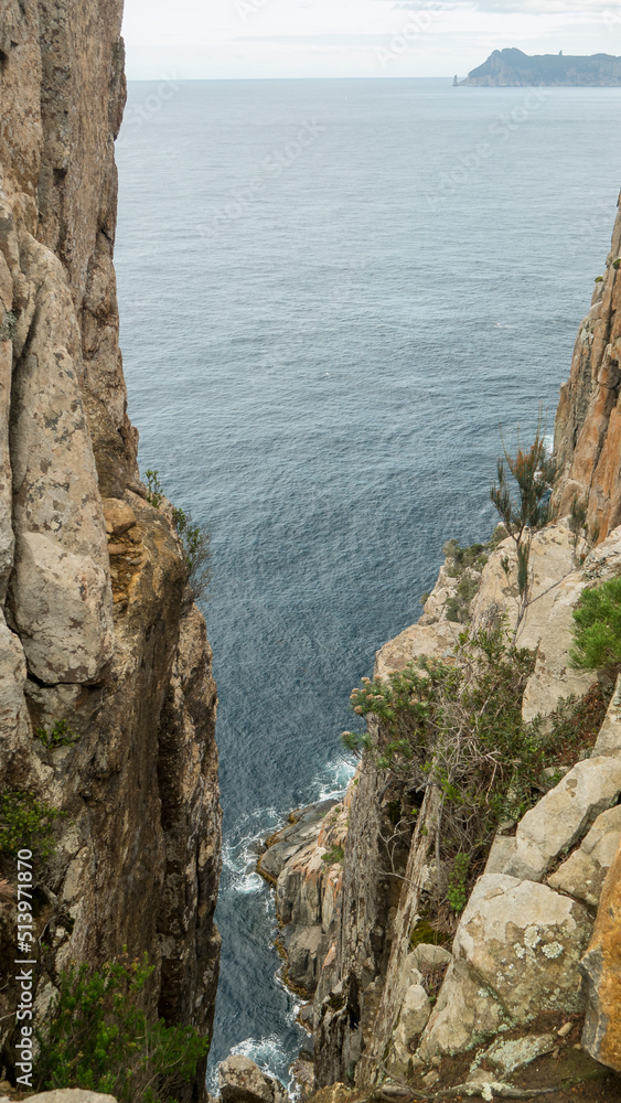 Rocky landscapes on Cape Pillar along the Three Capes Track in south-east Tasmania