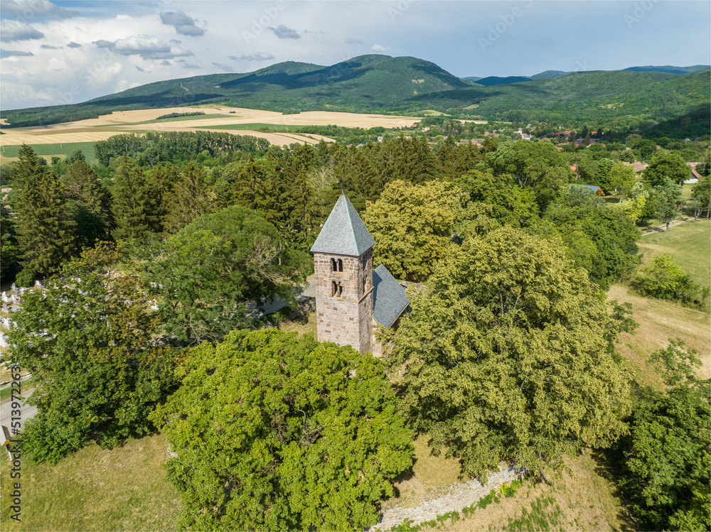 Hungary - Nagyborzsony (Nagybörzsöny) - Borzsony hills (Börzsöny hills) and around the forest from drone view. one of the closest mountains to Budapest, which provides a great hiking opportunity