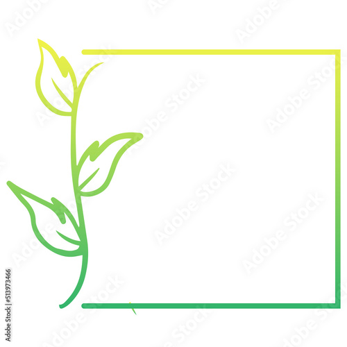 green floral square frame