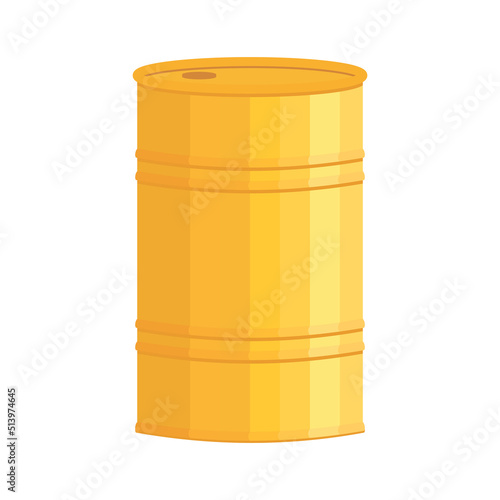 Barrel with fuels. Orange barrel with oil. Oil stocks. Gallon fuel. Gas station