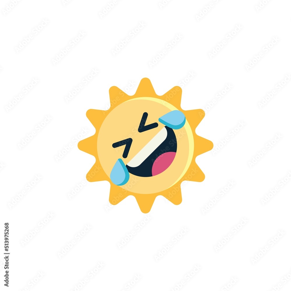 Sun emoticon Rolling on the Floor Laughing flat icon