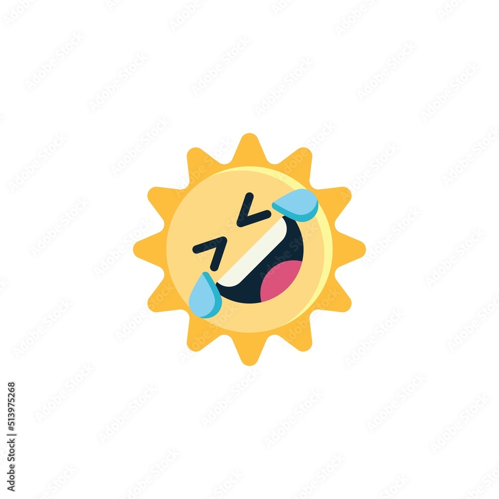 Sun emoticon Rolling on the Floor Laughing flat icon Sun emoticon Rolling on the Floor Laughing flat icon