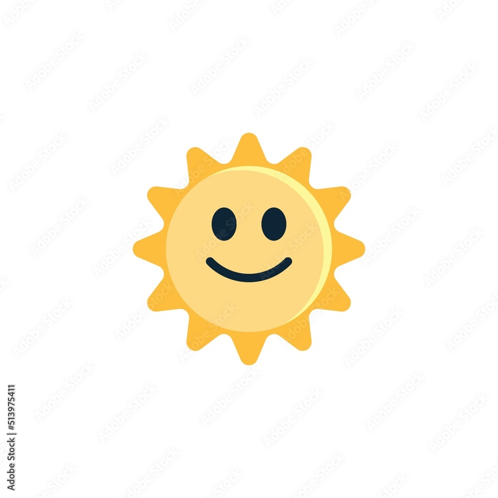 Sun Slightly Smiling Face flat icon