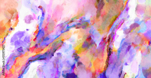 Modern brush strokes painting. Soft color painted illustration of soothing composition for poster, wall art, banner, card, book cover or packaging. Watercolor abstract painting with pastel colors.