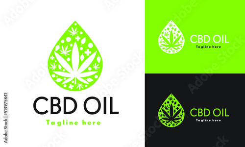 CBD OIl Medical Organic Logo Concept