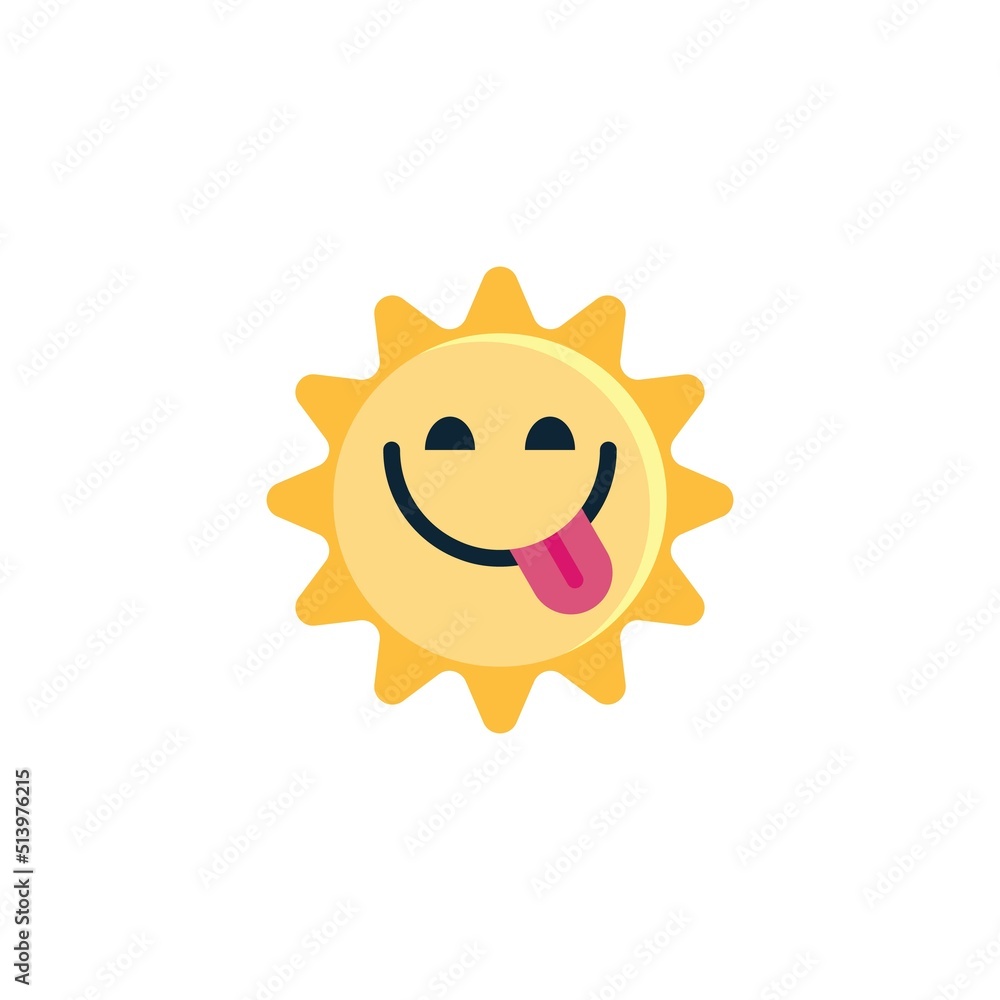 Sun Face Savoring Food flat icon