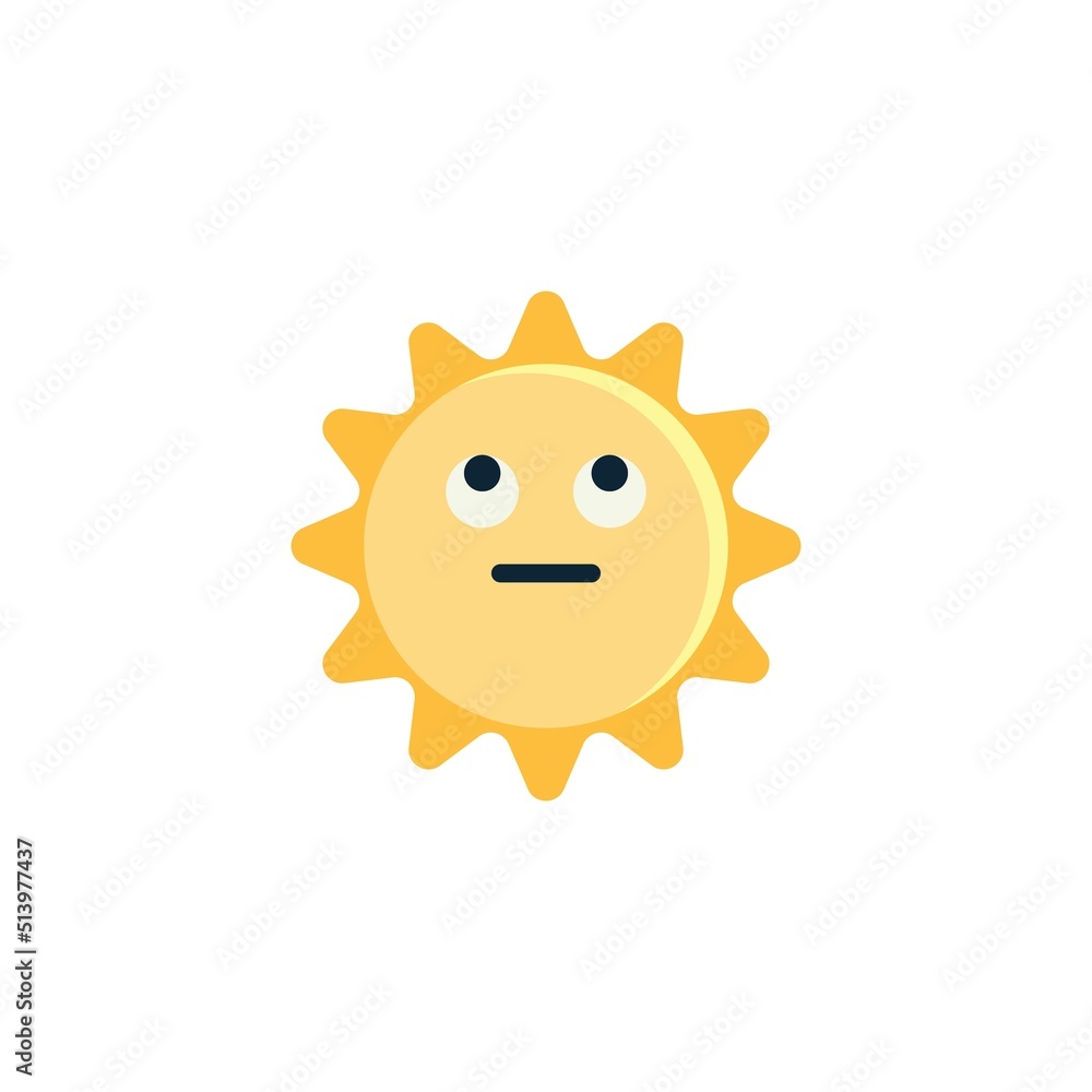 Sun Face with Rolling Eyes flat icon