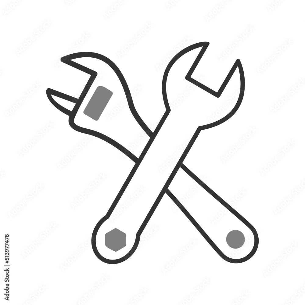 Cross Wrench Icon Cross Wrench Icon