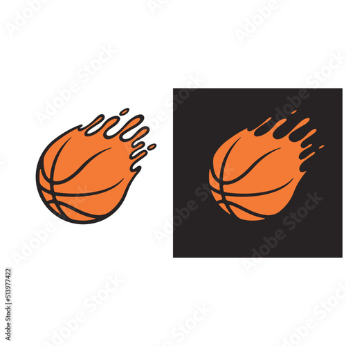 Melting Basketball ball vector illustration