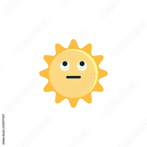 Sun Face with Rolling Eyes flat icon