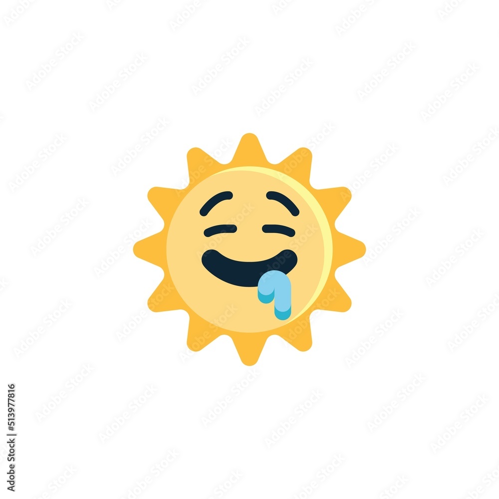 Sun Drooling Face emoji flat icon Sun Drooling Face emoji flat icon
