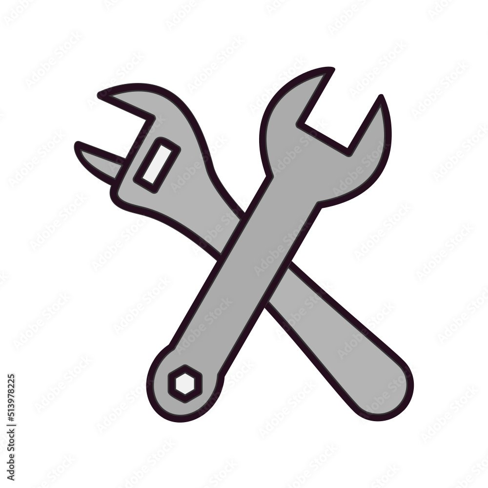 Cross Wrench Icon Cross Wrench Icon