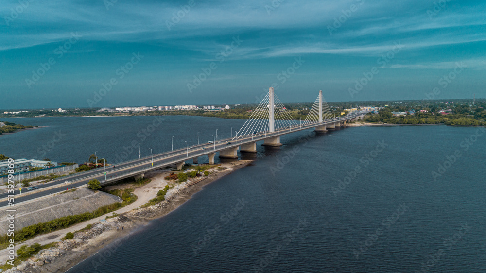 Hanging bridge connects Dar es salaam city