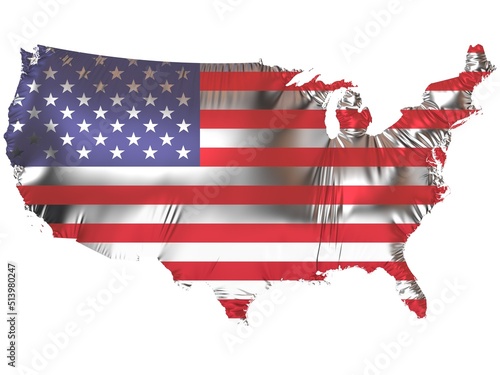 USA mit Flagge photo