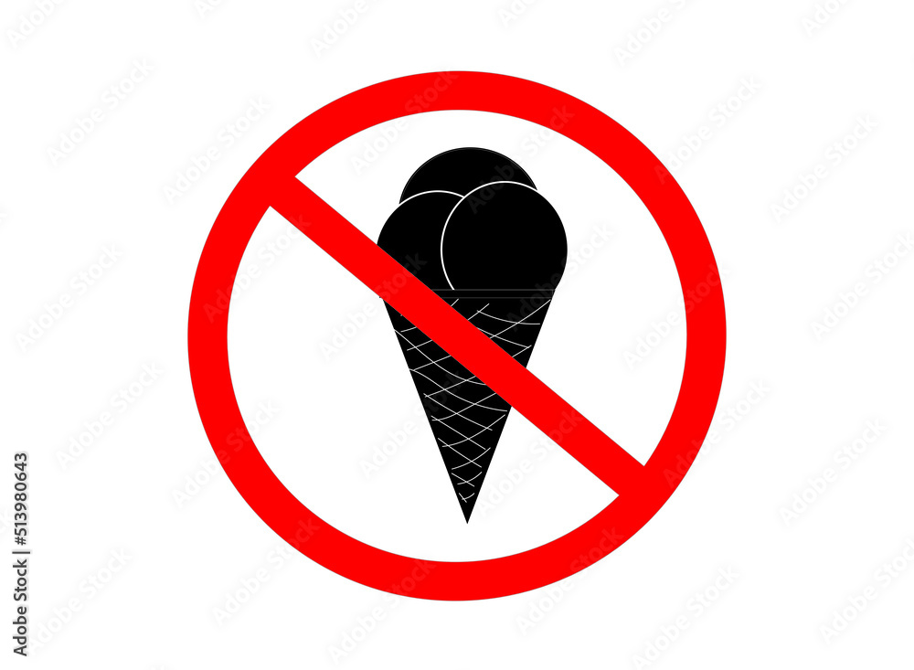 ice cream not allowed Stock Vector Adobe Stock