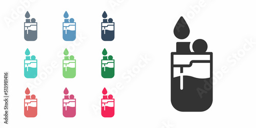 Black Lighter icon isolated on white background. Set icons colorful. Vector