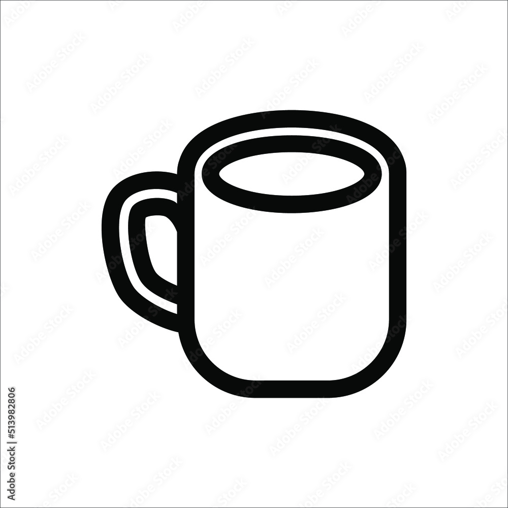 Cup icon, Coffee mug vector illustration on white background Cup icon, Coffee mug vector illustration on white background
