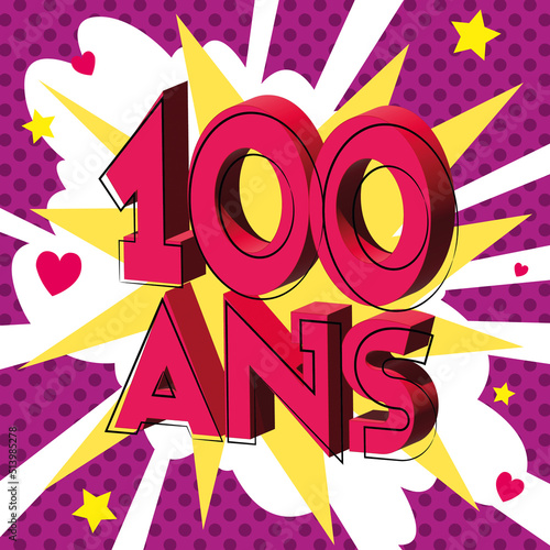 100 ans Carte Anniversaire popart Rose sources