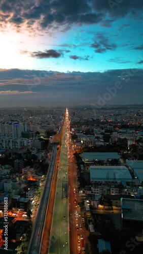 Indian City Aerial View - Bangalore Cityscape 