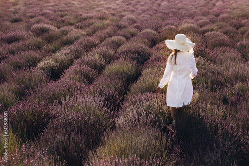 Woman in field with lavender