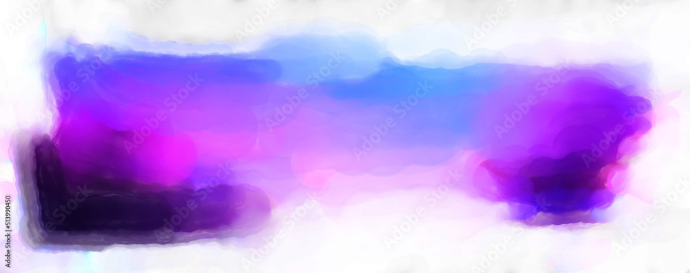 Abstract colorful watercolor frame isolated on white background. Digital art painting. Brush template for your design or text.