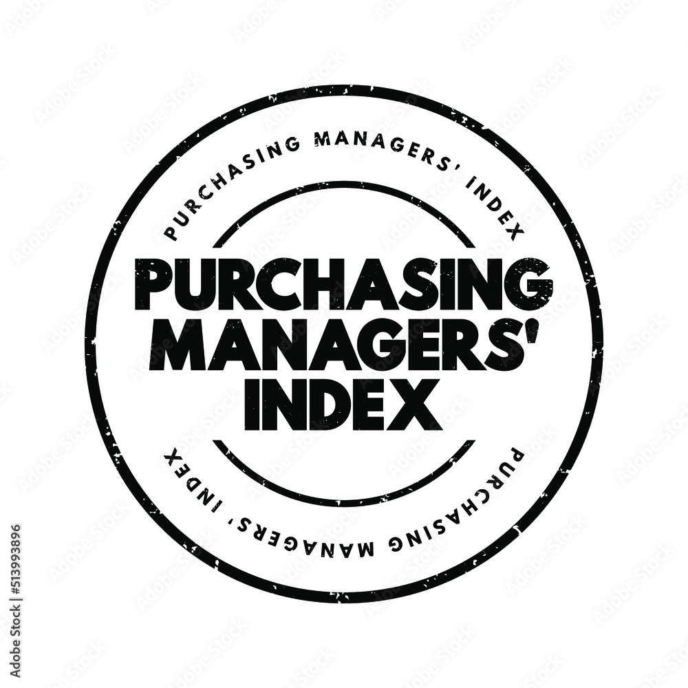 Purchasing Managers' Index - economic indicators derived from monthly surveys of private sector companies, text concept stamp