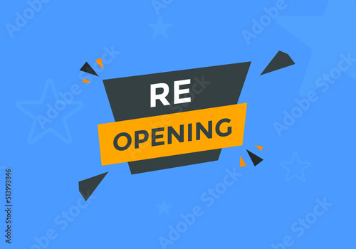 Re-opening button. Re-opening web templates. Social Media banner.
