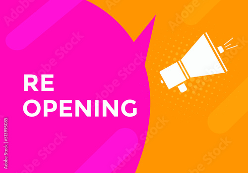 Re-opening button. Re-opening web templates. Social Media banner.