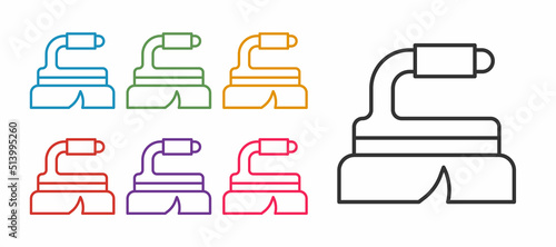 Set line Brush for cleaning icon isolated on white background. Cleaning service concept. Set icons colorful. Vector