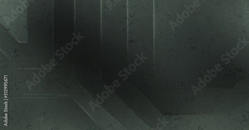 Pitted SciFi panels wall. 3D illustration. Futuristic conceptual design background. Spaceship texture wallpaper. Brushed technology pattern surface.