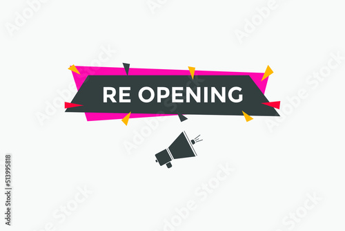Re-opening button. Re-opening web templates. Social Media banner.