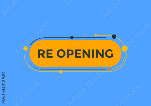 Re-opening button. Re-opening web templates. Social Media banner.