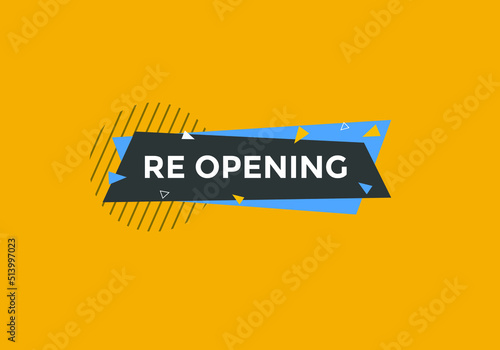 Re-opening button. Re-opening web templates. Social Media banner.