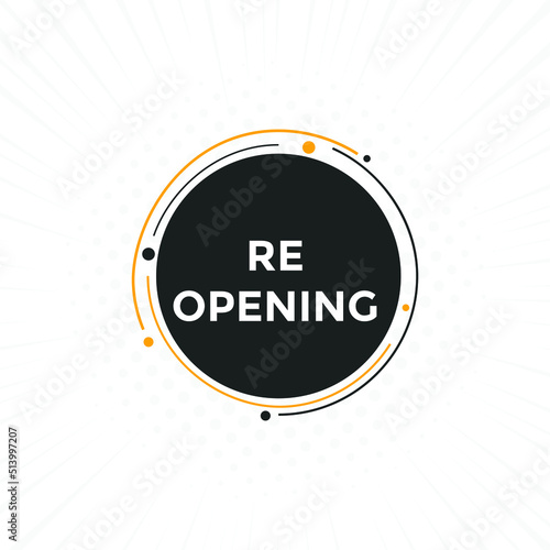 Re-opening button. Re-opening web templates. Social Media banner.
