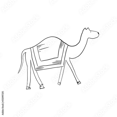 Vector illustration. Doodle-style camel