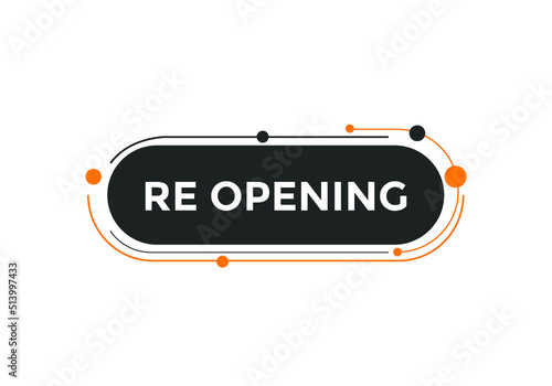 Re-opening button. Re-opening web templates. Social Media banner.