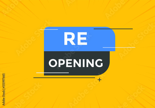 Re-opening button. Re-opening web templates. Social Media banner.